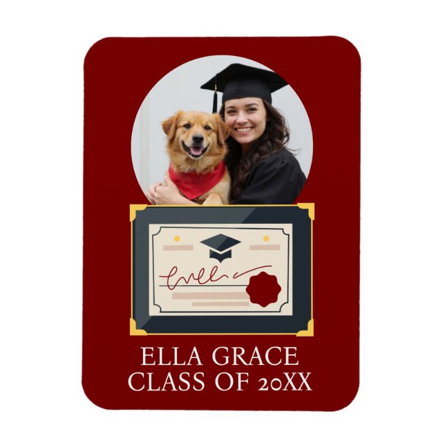 Imán Marco de graduación de foto personalizada para gra (Vertical)