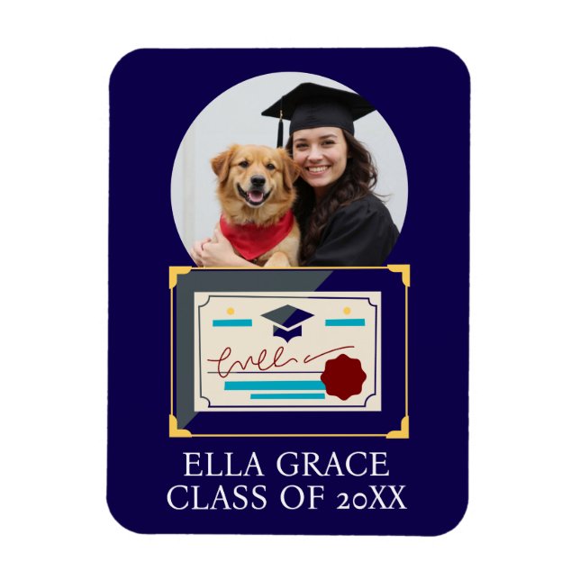 Imán Marco de graduación de foto personalizada para gra (Vertical)