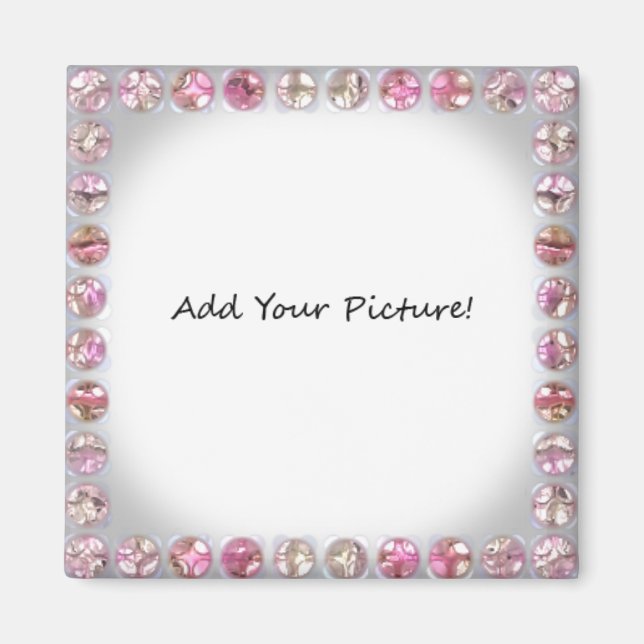 Imán ¡Marco de imagen de Bling! Añade tu propia imagen. (Frente)