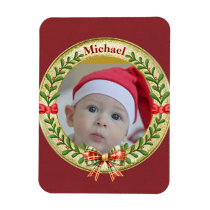 Imán Marco de imagen personalizado y corona de Navidad 
