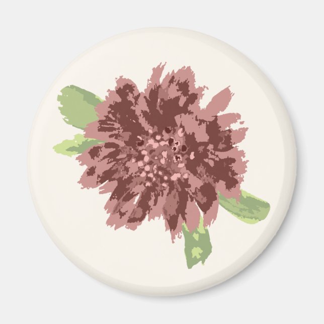 Imán Marco de margaritas rojas. (Frente)