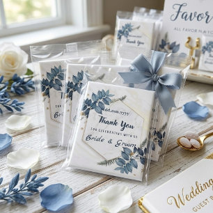 Imán Marco Floral Azul Blanco Regalos de Boda Agradecim