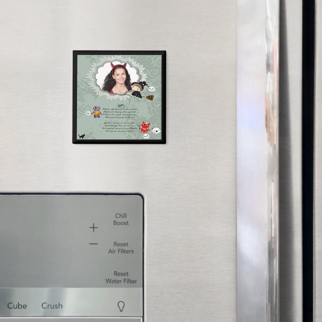 Imán Marco fotográfico con bruja, monstruos, fantasma,  (In situ (nevera))