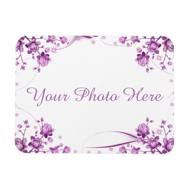 Imán Marco fotográfico con flores (Horizontal)