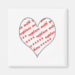Imán Marco fotográfico con forma de corazón blanco