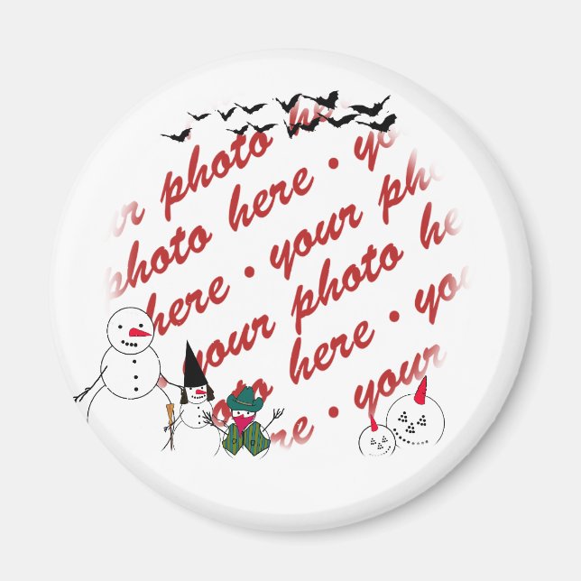 Imán Marco fotográfico de Snowmen de Halloween (Frente)