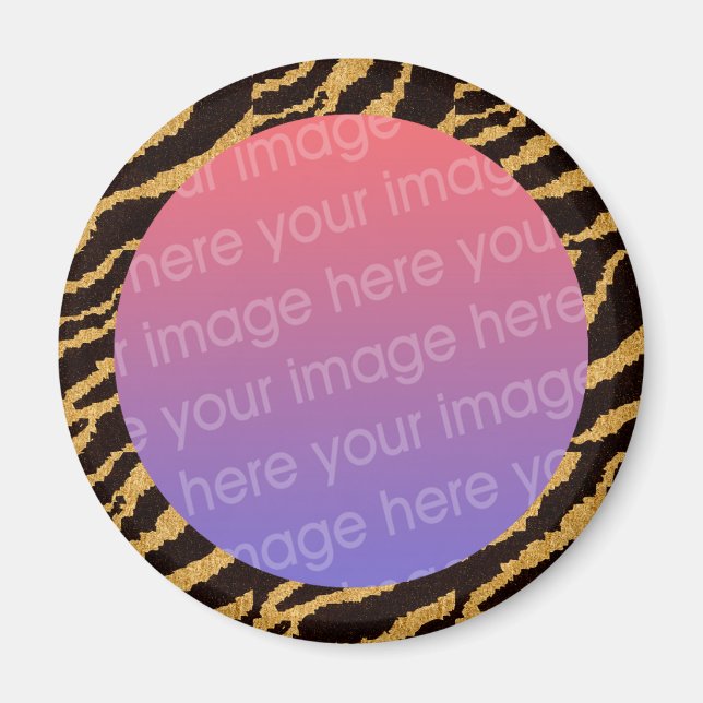 Imán marco fotográfico de tigres rayas (Frente)