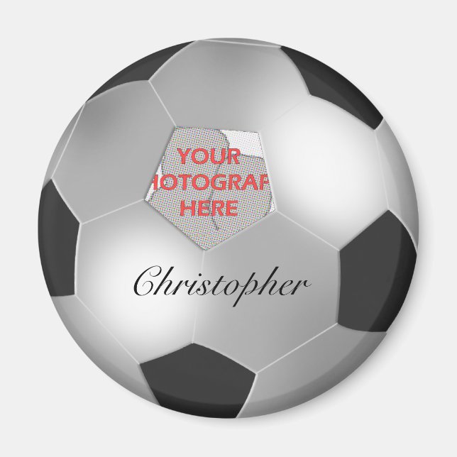 Imán Marco fotográfico del personalizable de fútbol pla (Frente)