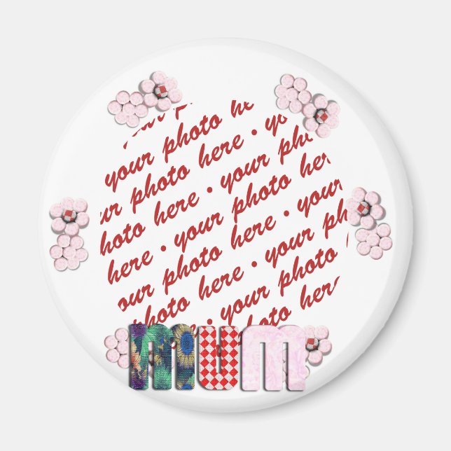 Imán Marco fotográfico "MAMÁ" de trabajo en mosaico (Frente)