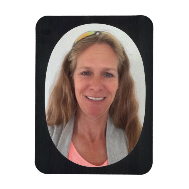 Imán Marco fotográfico ovalado negro (Vertical)