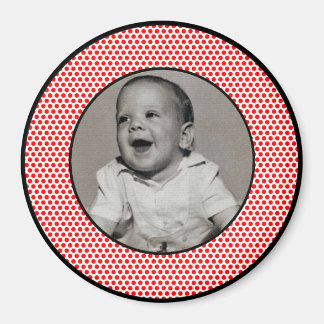 Imán Marco fotográfico rojo y blanco para trineo negro