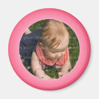 Imán Marco fotográfico rosa y blanco
