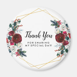 Imán Marco geométrico de oro Flores de invierno de Borg