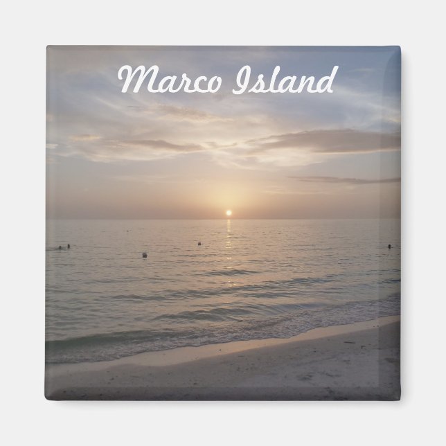 Imán Marco Island Florida Beach Sunset Photo Magnet (Frente)