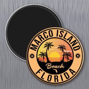 Imán Marco Island Florida Surfing Beach Vintage Travel