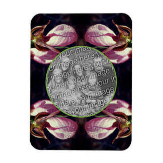 Imán Marco Orquídea Wild Pink Lady Slipper Añadir tu fo