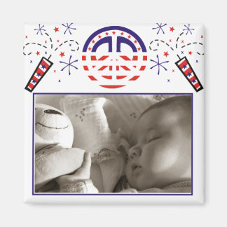 Imán Marco patriótico de paz y fuegos artificiales
