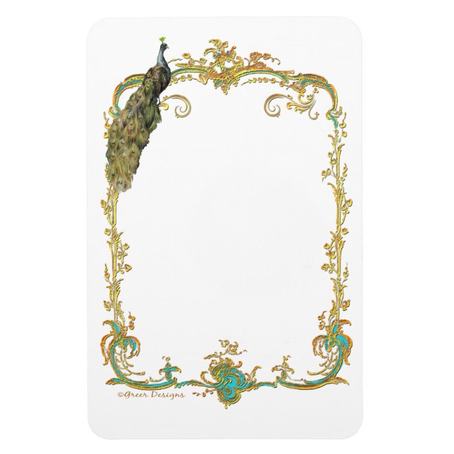 Imán Marco Peacock & Gold Fiigree (Vertical)