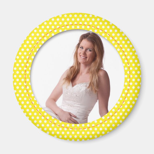 Imán Marco Polkadot en amarillo (Frente)