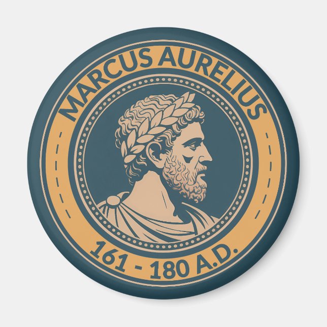Imán Marcus Aurelius Roman Emperor Illustration Badge (Frente)