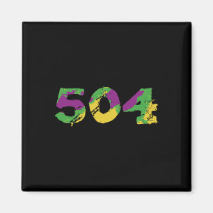 Imán Mardi Gras 504 Nola Retro Nueva Orleans Tee Fleur