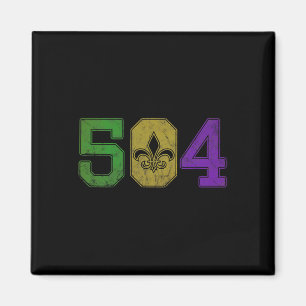 Imán Mardi Gras 504 T Shirt Nola Nueva Orleans Louisian