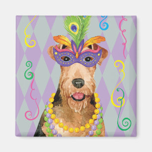 Imán Mardi Gras Airedale