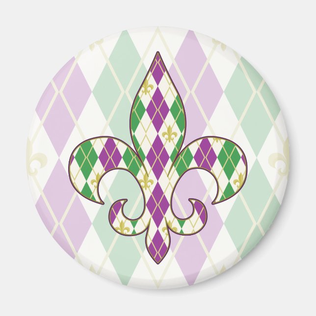 Imán Mardi Gras Argyle Magnet (Frente)
