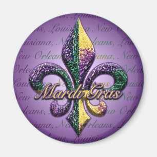 Imán Mardi Gras Bead Fleur de lis 2