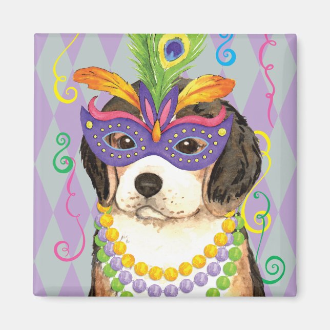 Imán Mardi Gras Beagle (Frente)