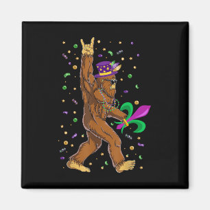 Imán Mardi Gras Bigfoot Divertido Sasquatch Mujeres de 