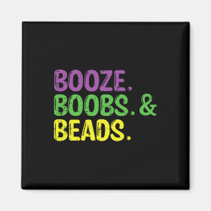 Imán Mardi Gras Booze Beads Grasa divertida Carnaval Ma