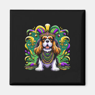 Imán Mardi Gras Cavalier Rey Charles Spaniel Dog Jeste