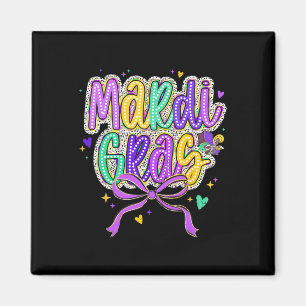 Imán Mardi Gras Coquette Bow Fat Martes Nueva Orleans K