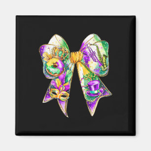 Imán Mardi Gras Coquette Bow Fat Tuesday New Orleans Wo
