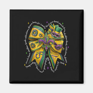 Imán Mardi Gras Coquette Bow Fat Tuesday New Orleans Wo
