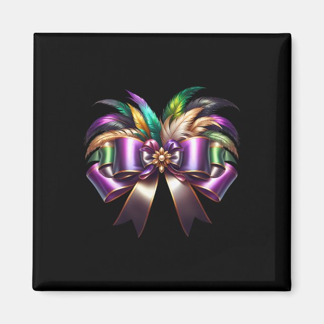 Imán Mardi Gras Coquette Bow New Orleans Coquette Bow M (Frente)