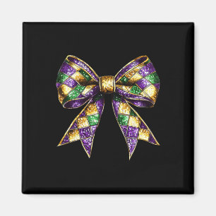 Imán Mardi Gras Coquette Bow New Orleans Fat Tuesday Wo