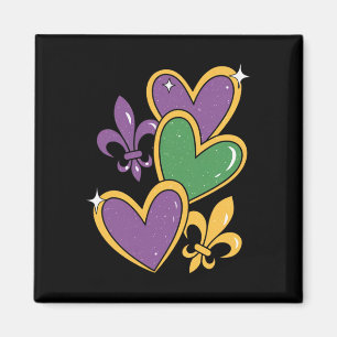 Imán Mardi Gras Corazas Mujeres Chicas Niños Pequeñas