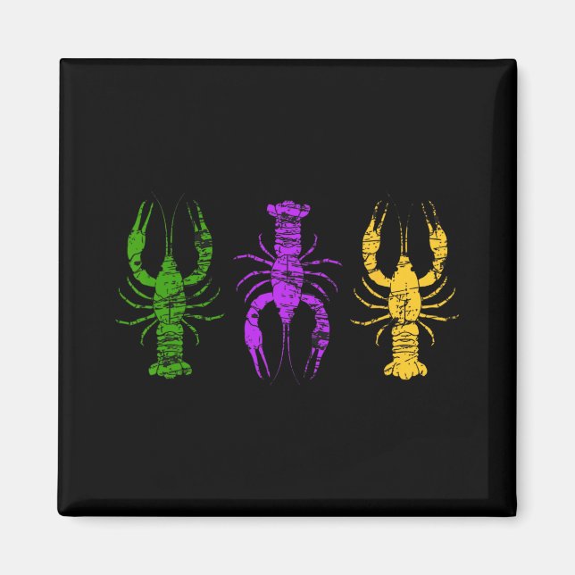 Imán Mardi Gras Crawfish Jester Hat Bead Tee New Orlean (Frente)