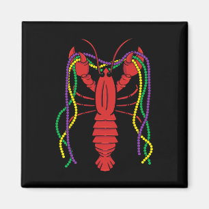 Imán Mardi Gras Crawfish Vestido Carnaval Celda de lang