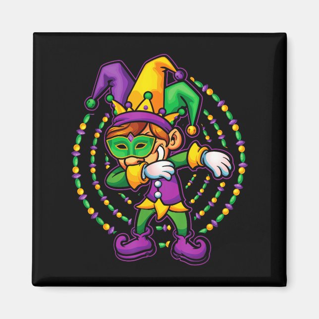 Imán Mardi Gras Dabbing Boys Kids Gift Funny New Orlean (Frente)