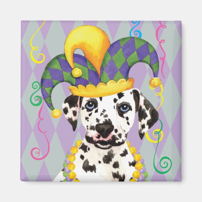 Imán Mardi Gras Dalmatian (Frente)