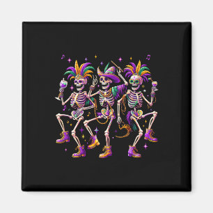 Imán Mardi Gras Dancing Skeleton Funny