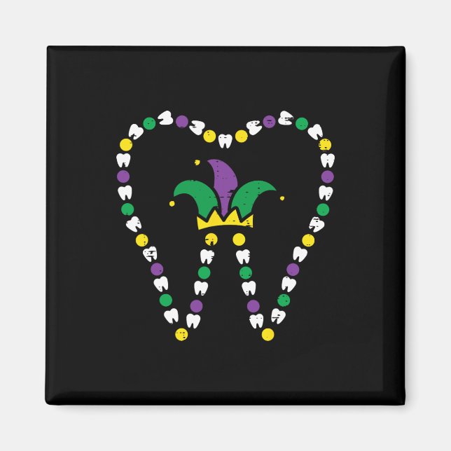 Imán Mardi Gras Diente Gorra Teeth Dentist Dental I (Frente)