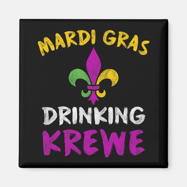 Imán Mardi Gras Drinking Krewe Shirt Group Squad New Or (Frente)