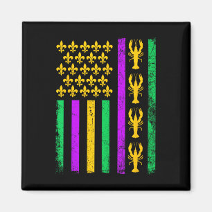 Imán Mardi Gras Ee.Uu. Bandera Americana Hombres Mujere