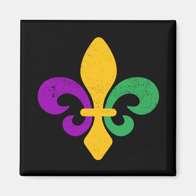 Imán Mardi Gras Fleur De Lis (Frente)