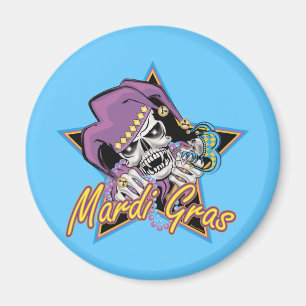 Imán Mardi Gras Jester Skull