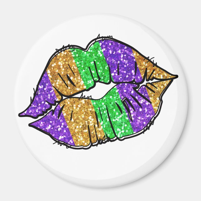 Imán Mardi Gras Kiss Magnet (Frente)
